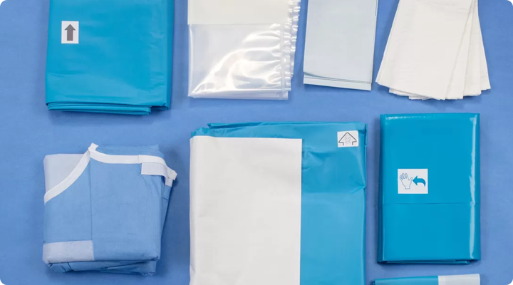 Vorhänge und Packungen